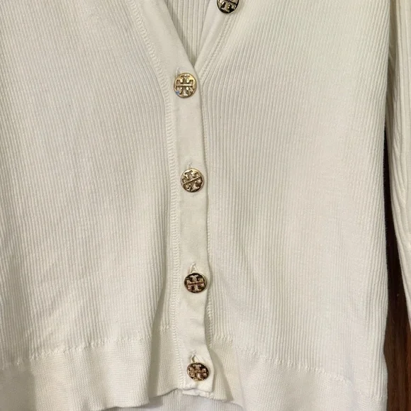 Elegant White Tory Burch Cardigan Sweater - Picture 6 of 6